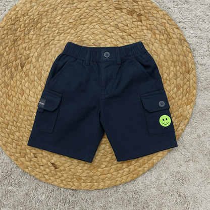 KIDZELLO Kids Striped Shirt with Graphic Tee & Shorts Set