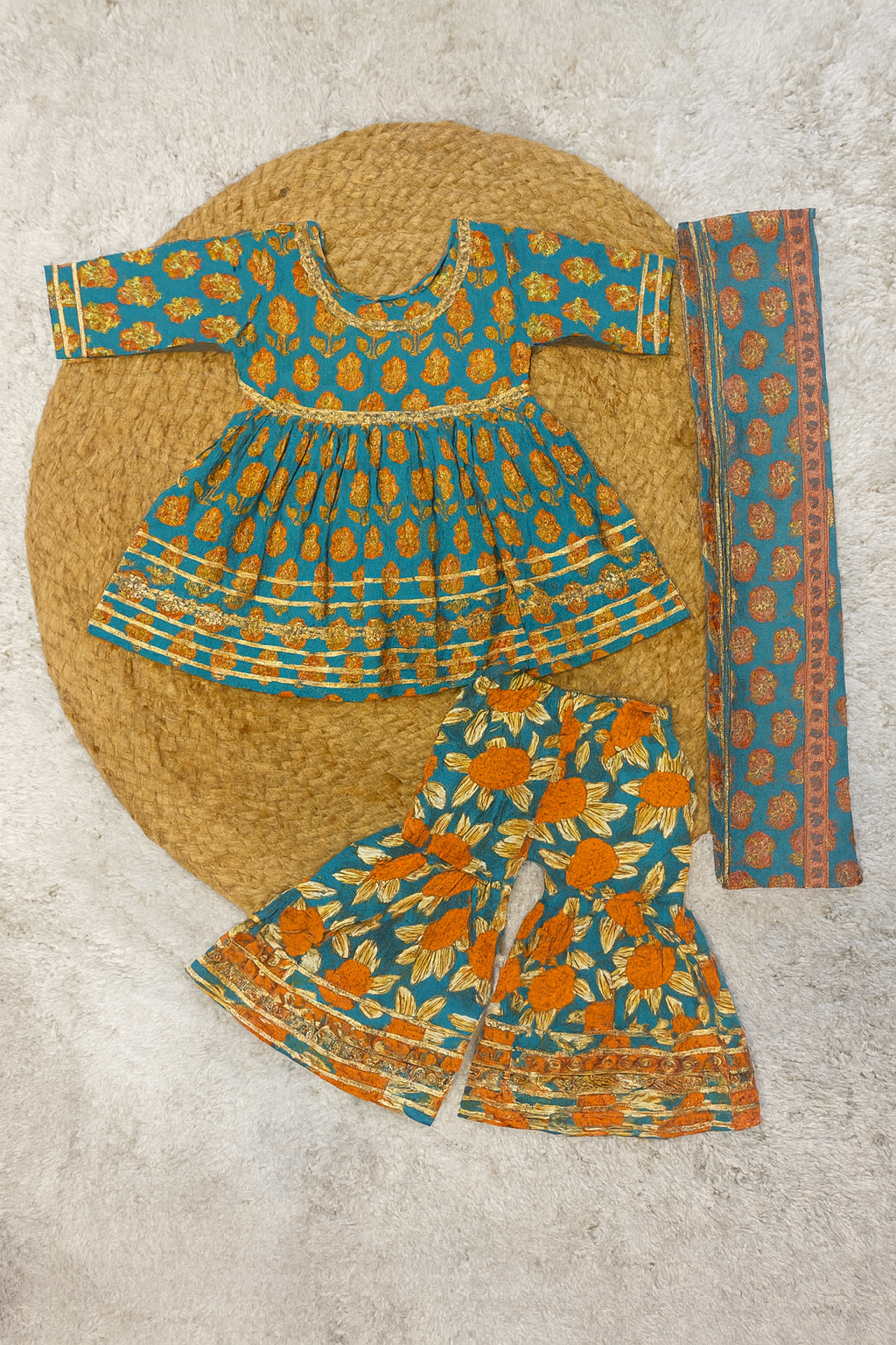 Festive Ethnic Sets with Floral Brocade Dupatta