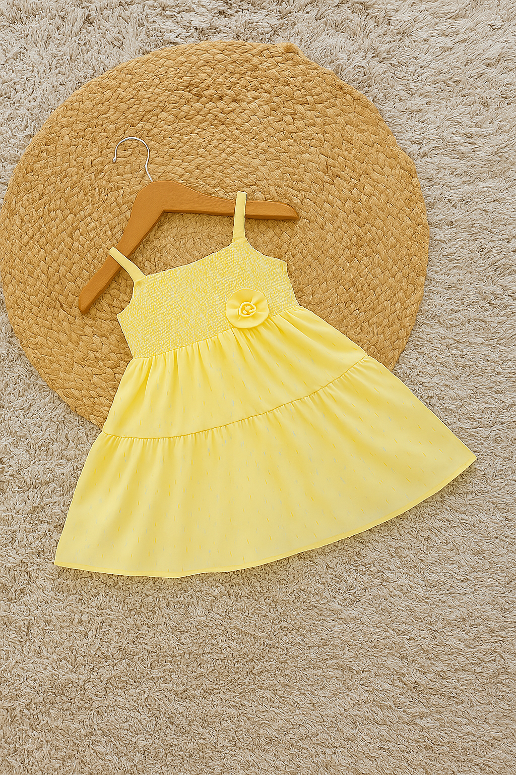 Smocked Tiered Ruffle Dress For Girls