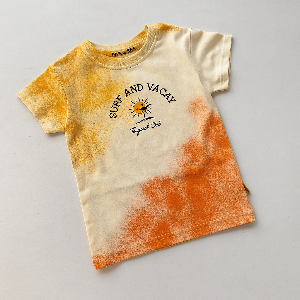 Surf & Vacay" Splash-Dyed Summer Tee