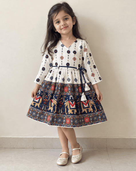 Navy Elephant Print Dress