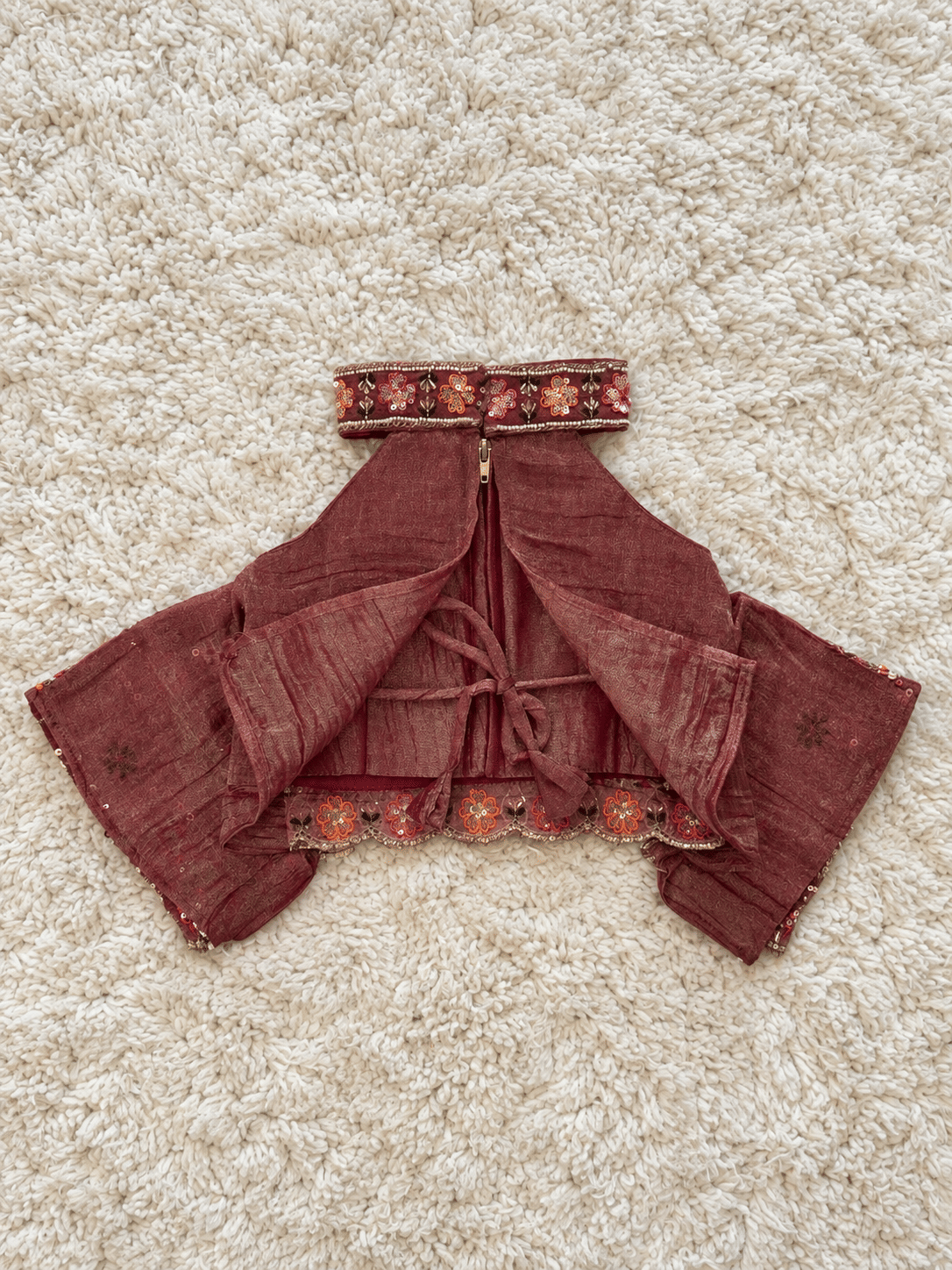 Maroon Floral Embellished Sharara Set