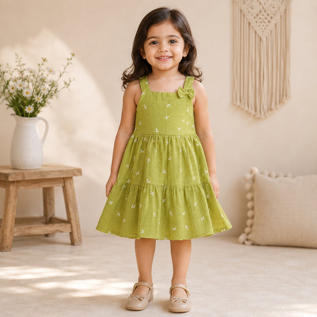 Olive Muslin Dress