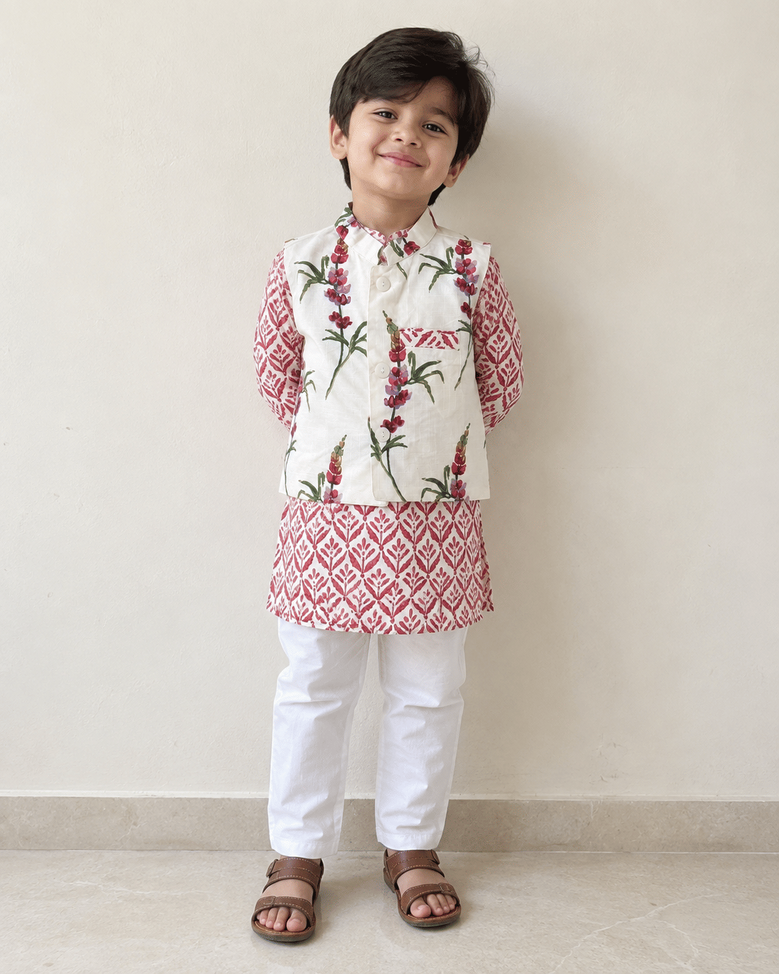 Ivory Blossom Cotton Kurta Set