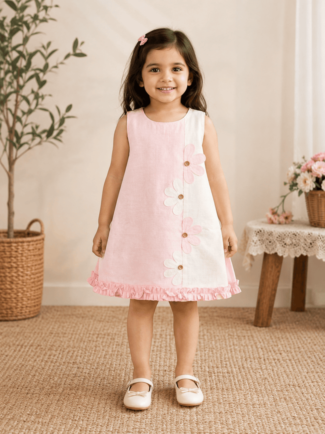 Blush Ivory Daisy Ruffle Dress