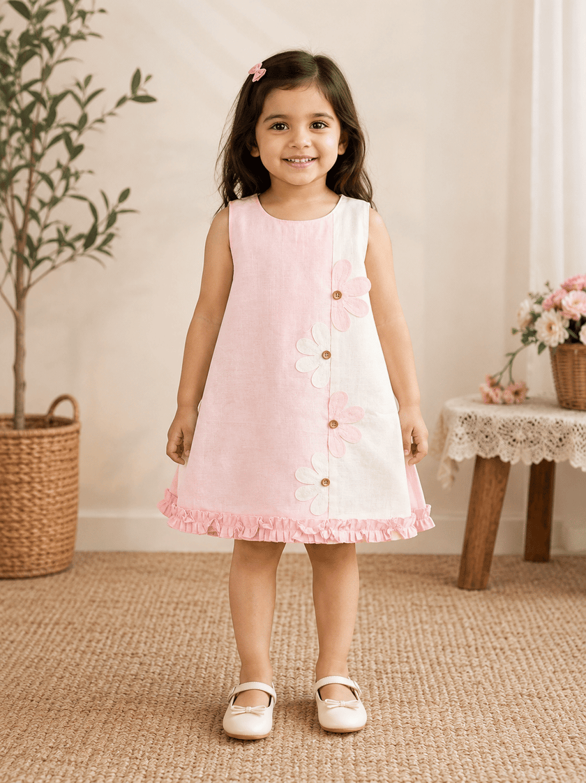 Blush Ivory Daisy Ruffle Dress