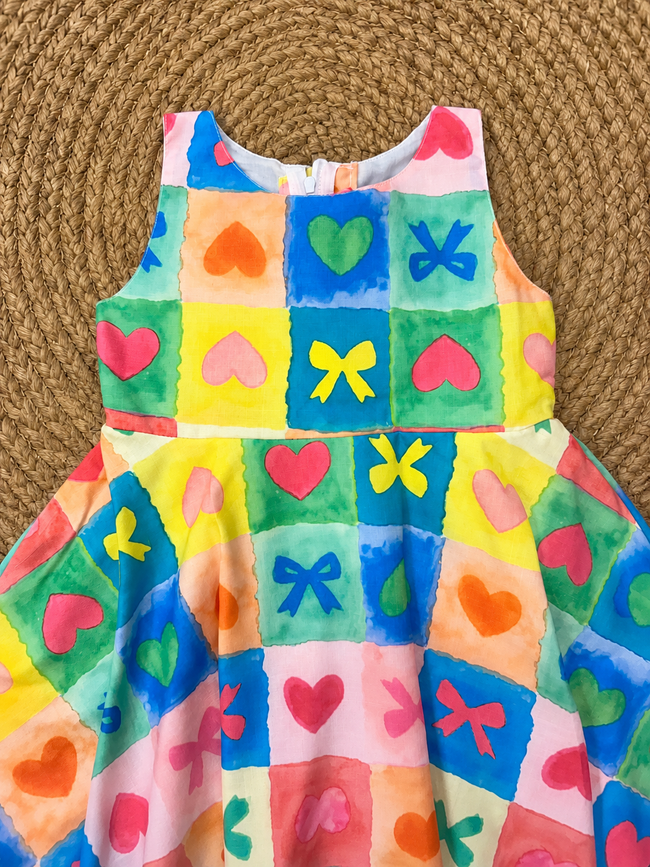 Vibrant Hearts Twirl Dress