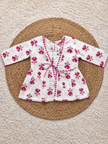 Pink Floral Cotton Jacket & Dhoti Pants Set