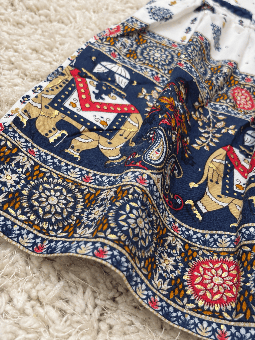 Navy Elephant Print Dress
