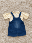 Denim Blue Daisy Pinafore Dress