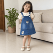 Denim Blue Floral Pocket Dress