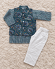 Teal Lotus Cotton Kurta Set