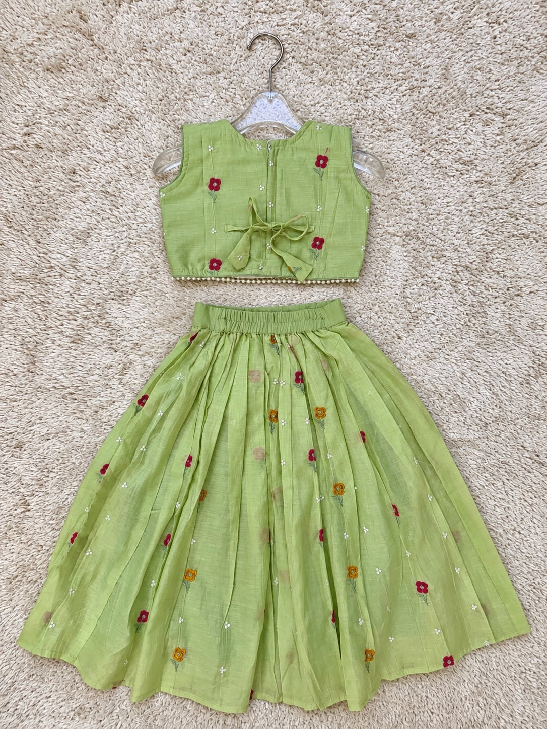 Sage Green Mul Cotton Lehenga