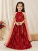 Crimson Pure Chanderi Cotton Lehenga