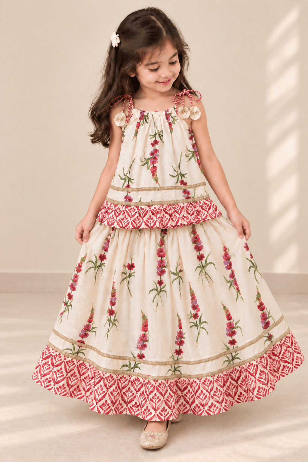 Ivory Rose Pure Cotton Lehenga