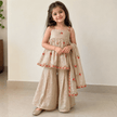 Beige Rose Embroidered Sharara Set
