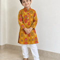 Mustard Chanderi Cotton Kurta Set