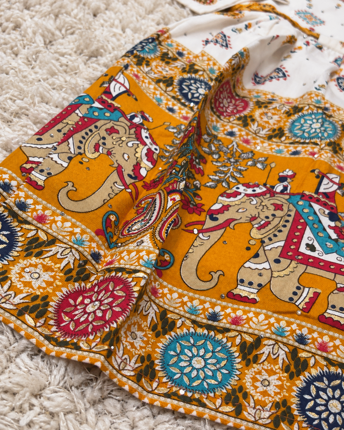 Mustard Elephant Print Dress