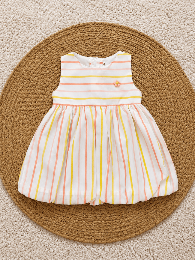 Sunshine Peach Stripe Frock