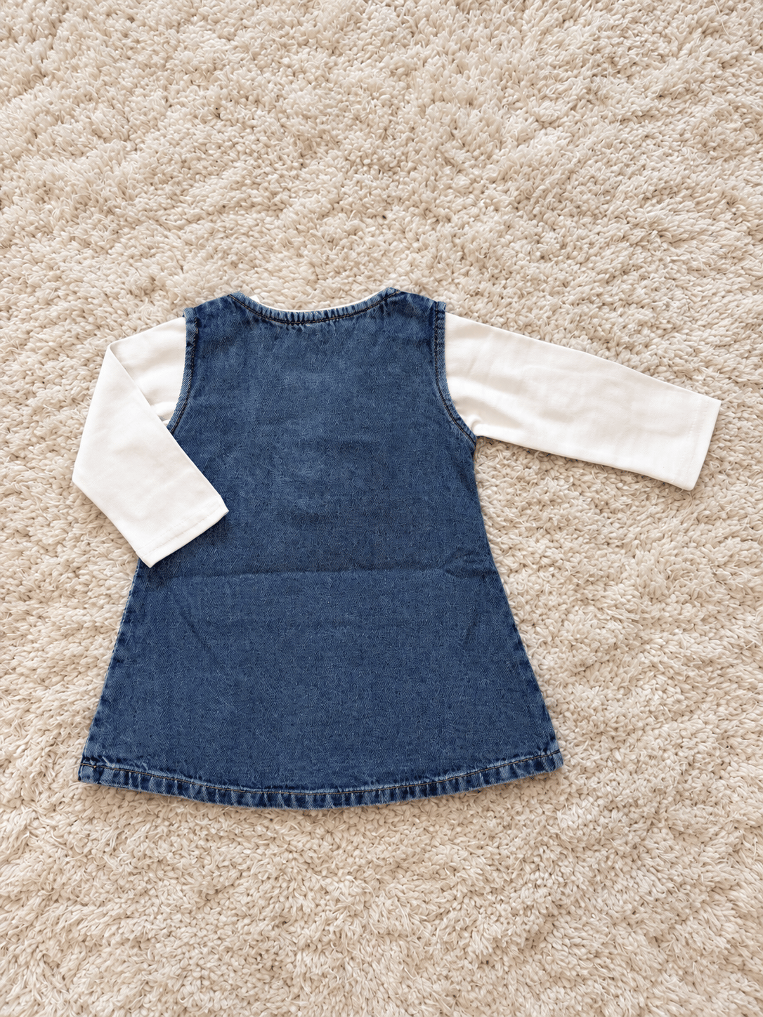 Denim Blue Teddy Pinafore Dress