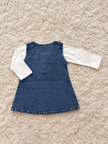 Denim Blue Teddy Pinafore Dress