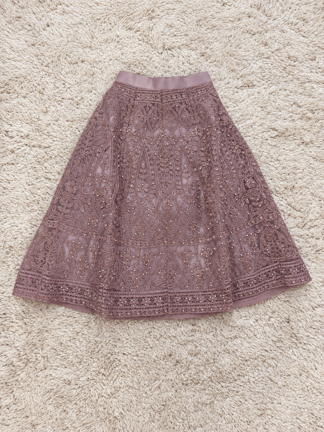 Dusty Mauve Embroidered Lehenga Set