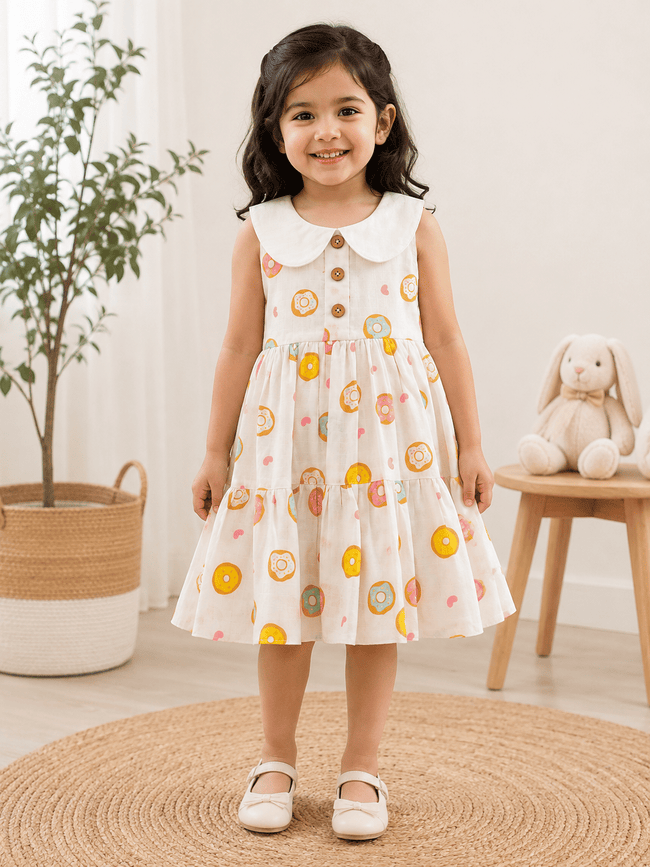 Donut Print Muslin Dress