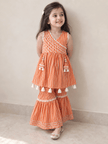 Orange Stripe Pure Cotton Sharara
