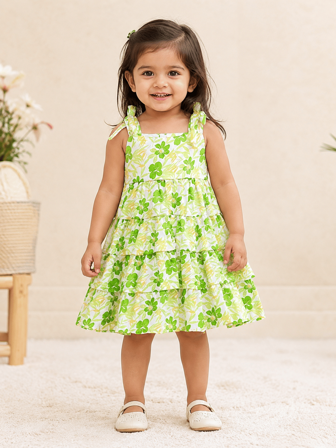 Lime Blossom Tiered Frock