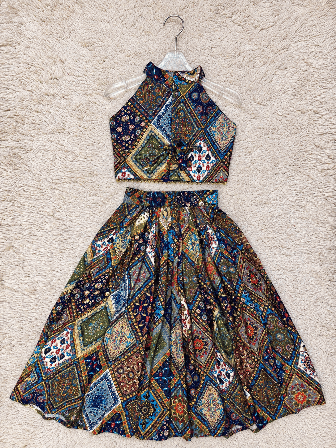 Midnight Blue Rayon Cotton Lehenga