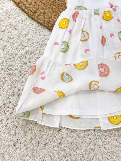Donut Print Muslin Dress