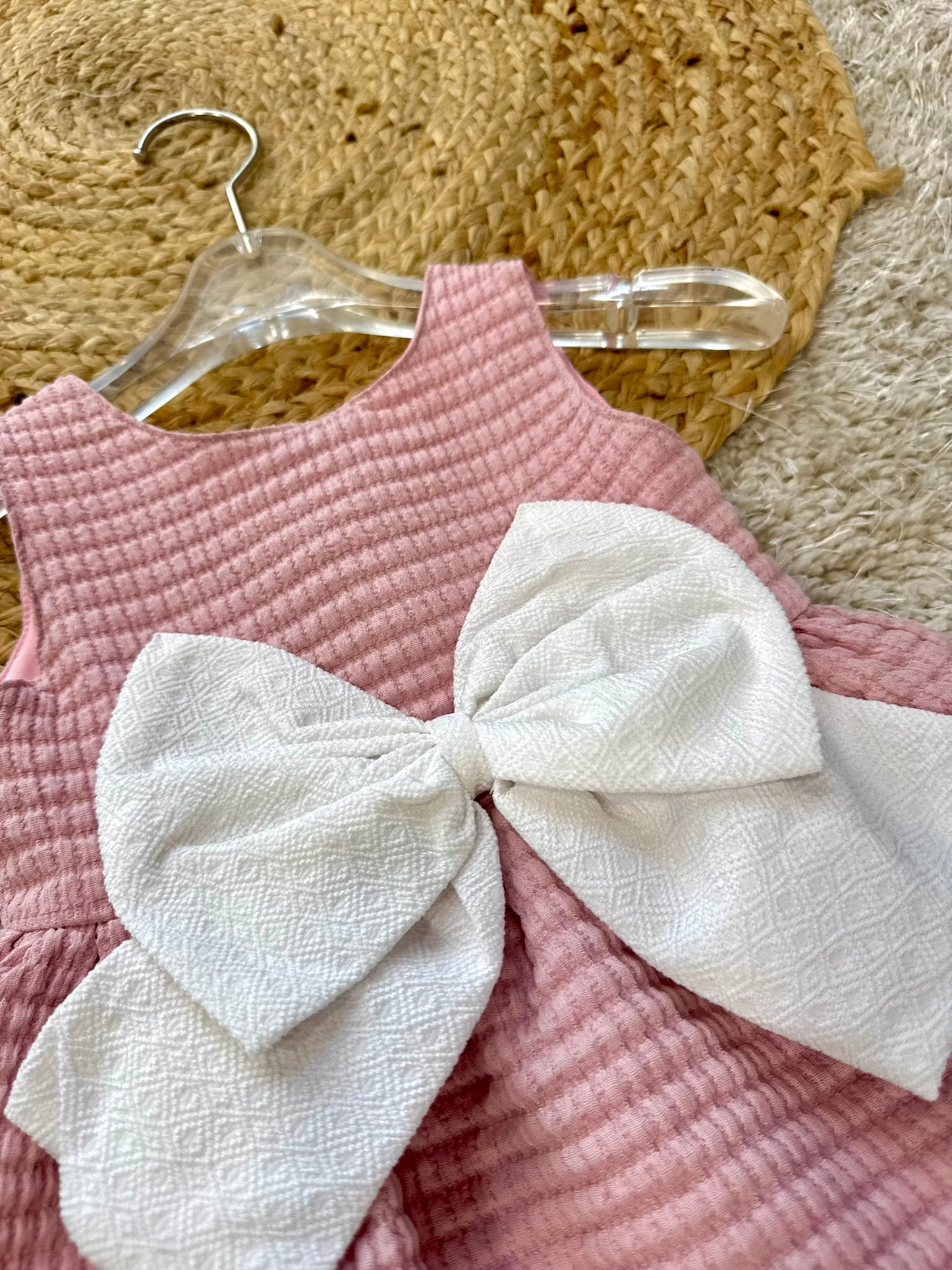 Baby Girl Sleeveless Front Bowknot Summer A-line Dress