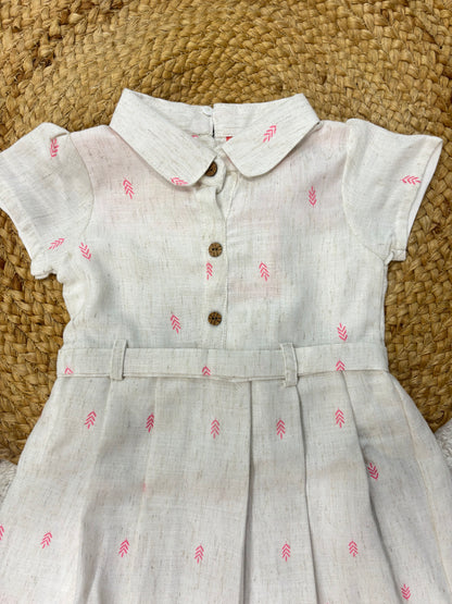 Peter Pan Collar Meadow Print Cotton Dress
