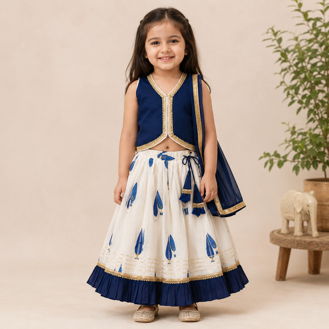 Royal Blue Festive Ghagra Set