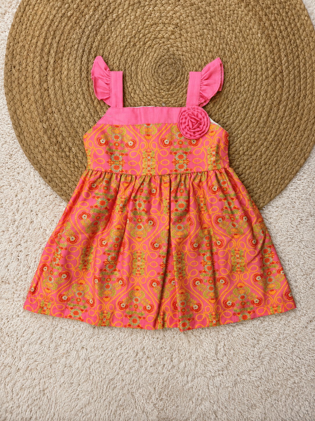 Festive Rosette Print Dress