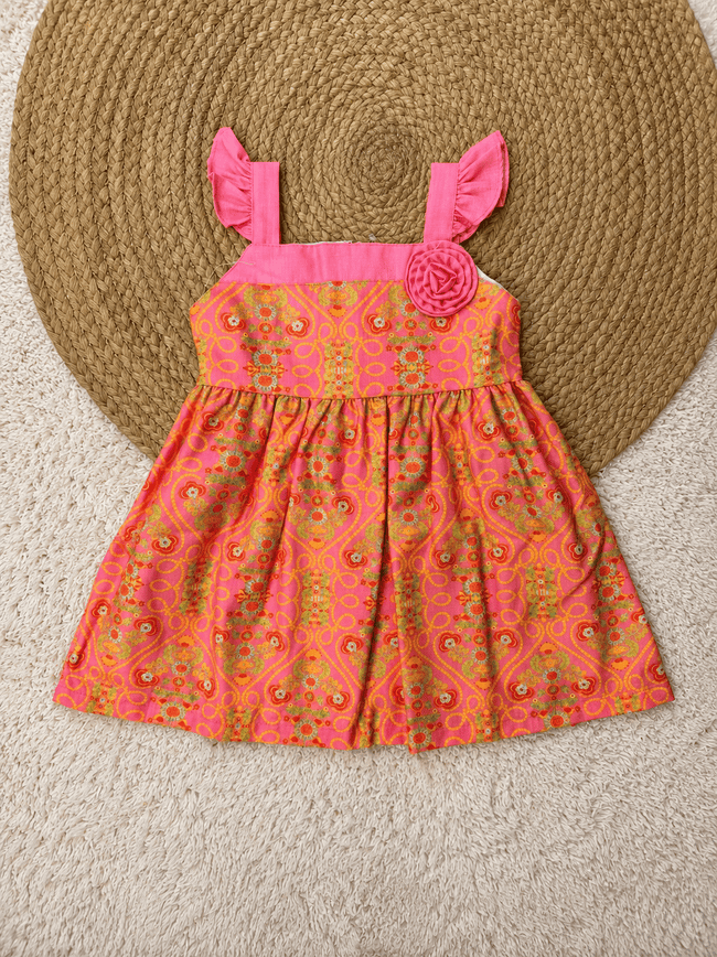 Festive Rosette Print Dress