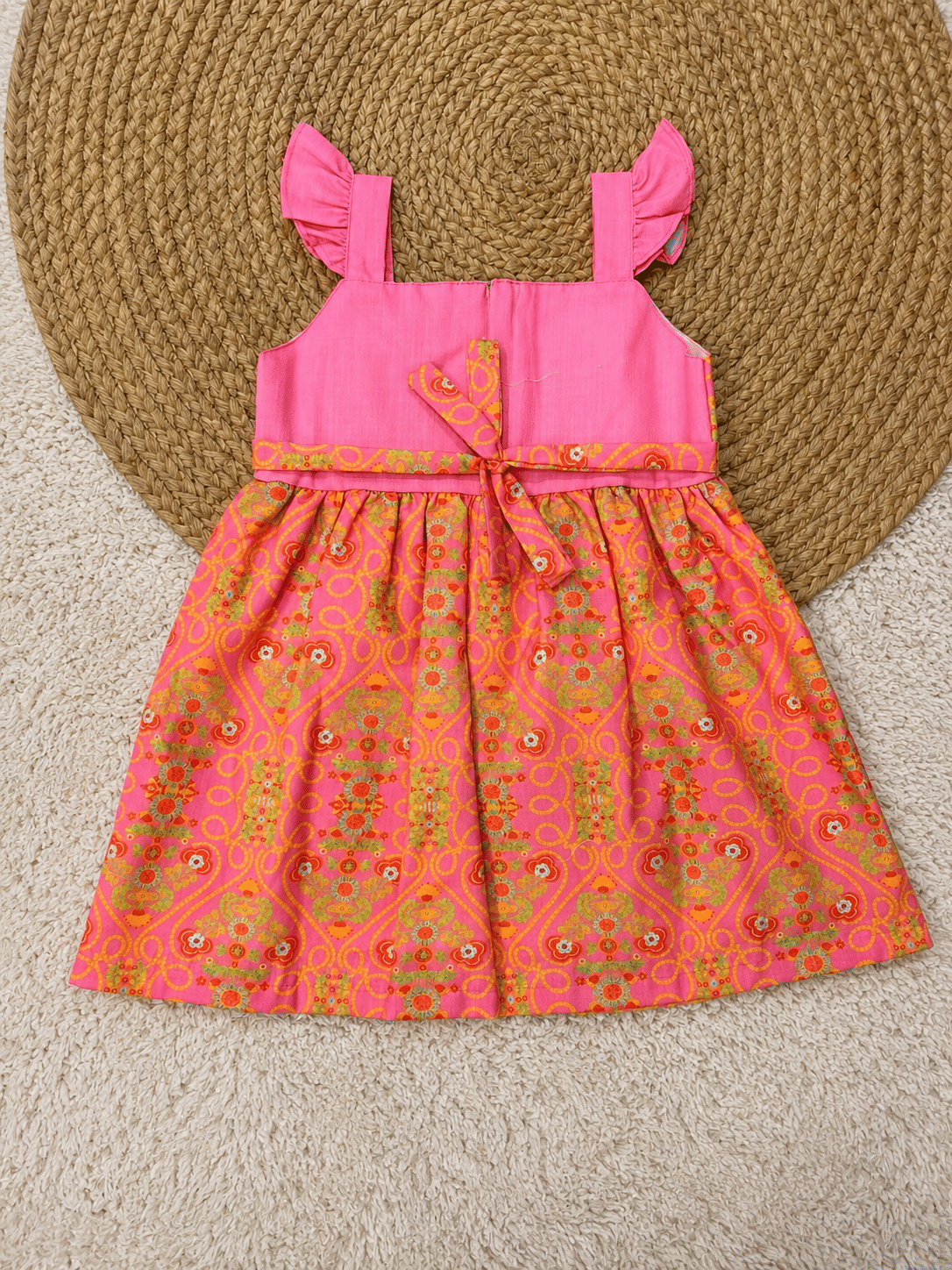 Festive Rosette Print Dress