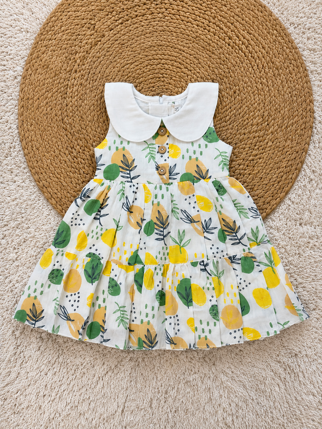 Lemon Muslin Dress