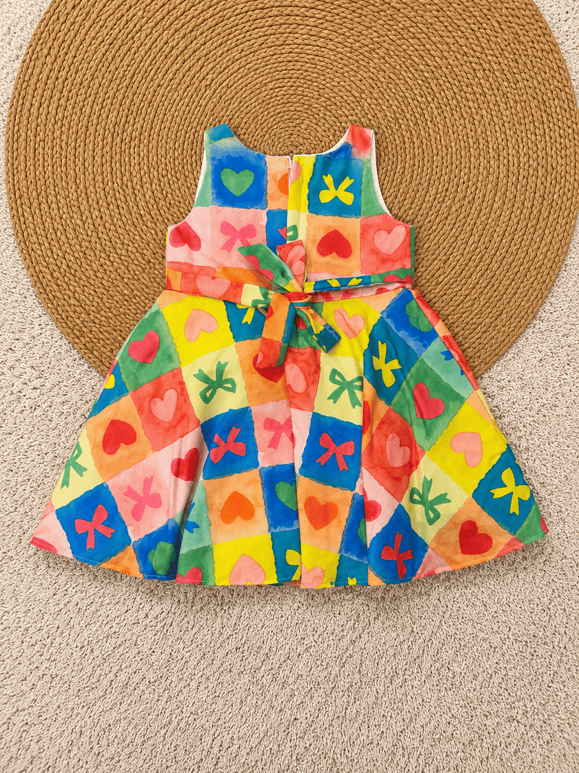 Vibrant Hearts Twirl Dress
