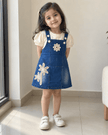 Denim Blue Daisy Pinafore Dress