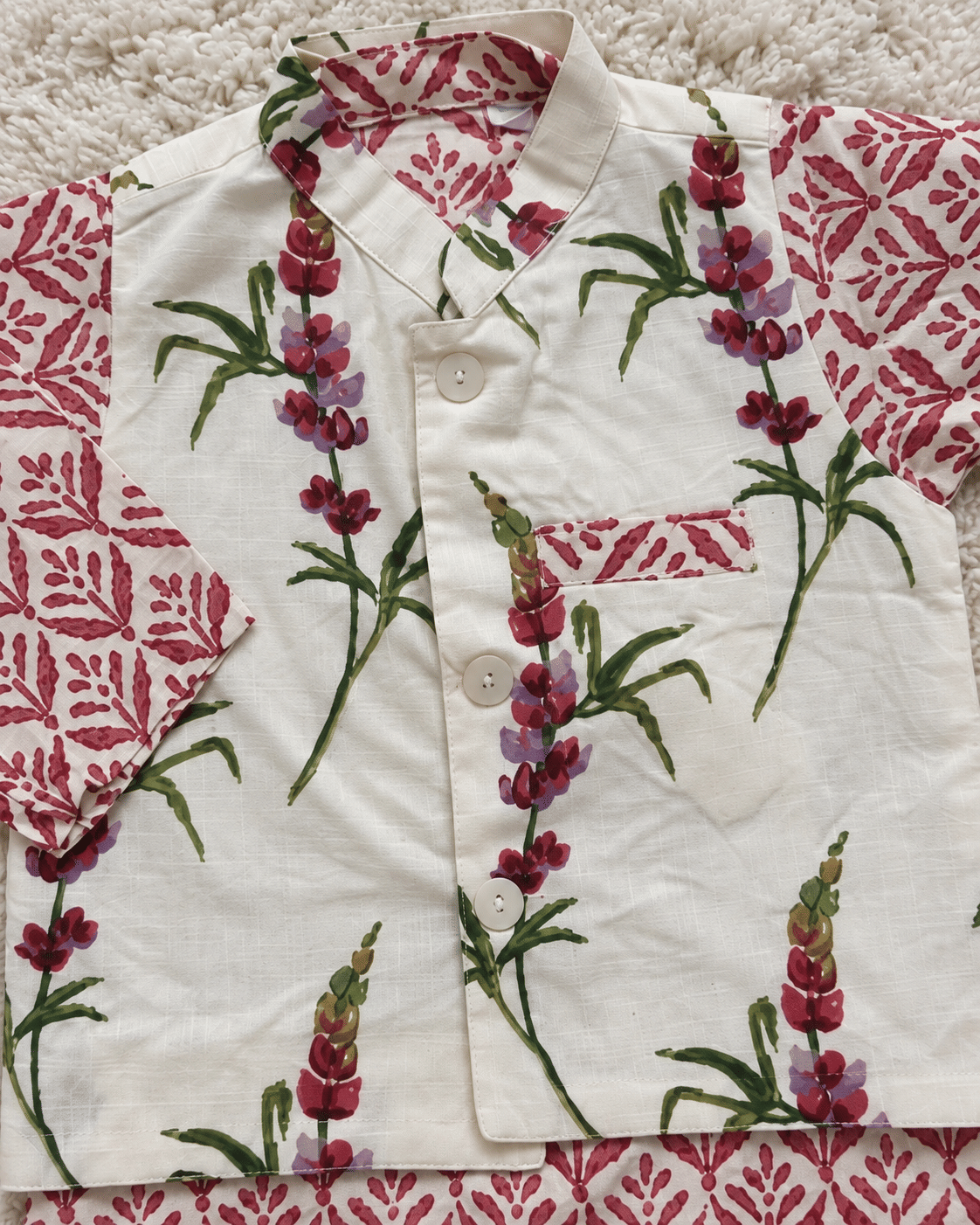 Ivory Blossom Cotton Kurta Set