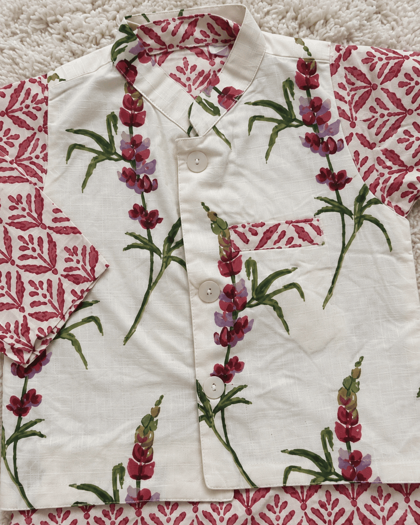 Ivory Blossom Cotton Kurta Set