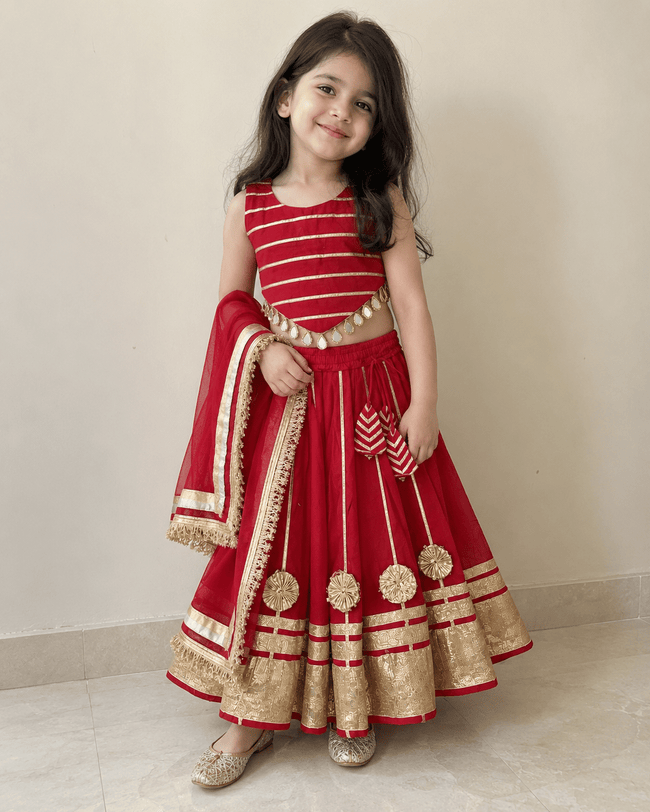 Crimson Gold Festive Lehenga Set