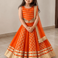Orange Shimmer Festive Lehenga Set