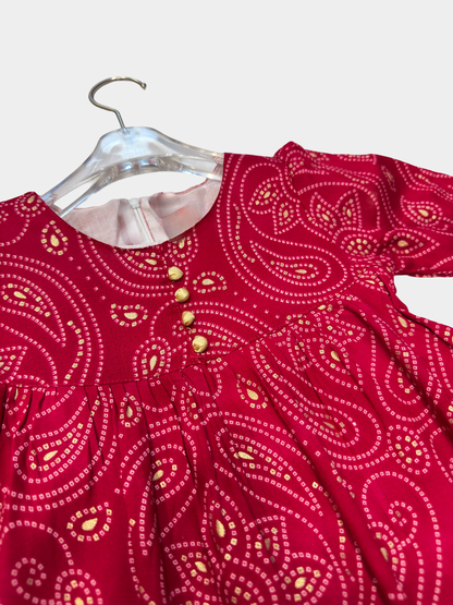 Traditional Bandhani Style Frock for Girls