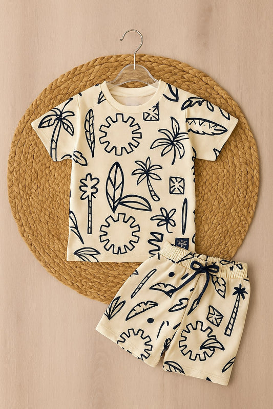 Smarty Tropical Printed Co-ord Set For Boys