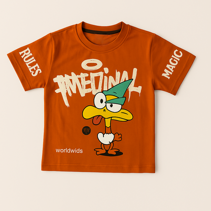 TXXI JUNIOR Cartoon Duck Printed Co-ord Set for Kids