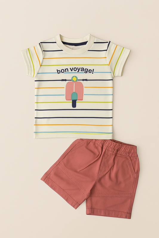 TXXI JUNIOR Bon Voyage Striped Co-ord Set for Kids
