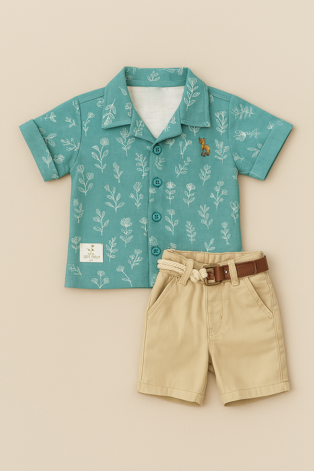 Floral Printed Shirt with T-shirt & Shorts