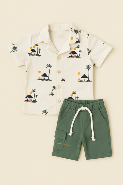 Soft Cotton Half Sleeve Shirt & Shorts Set